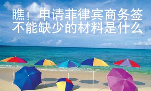 瞧！申請菲律賓商務簽不能缺少的材料是什么