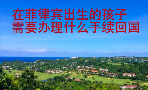 在菲律賓出生的孩子需要辦理什么手續(xù)回國(guó)