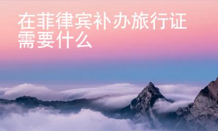 在菲律賓補(bǔ)辦旅行證需要什么