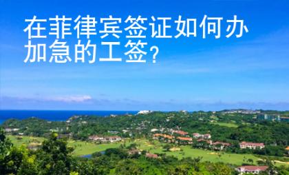 在菲律賓簽證如何辦加急的工簽？
