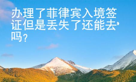 辦理了菲律賓入境簽證但是丟失了還能去嗎？