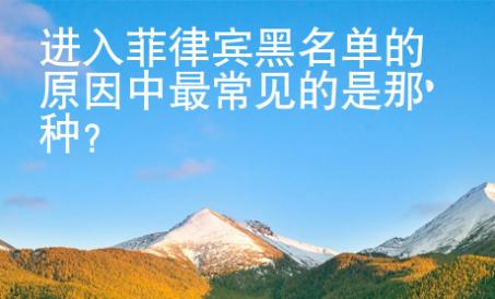 進入菲律賓黑名單的原因中最常見的是那種？