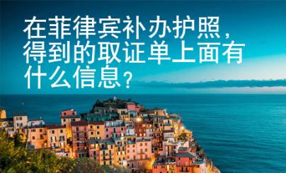 在菲律賓補(bǔ)辦護(hù)照，得到的取證單上面有什么信息？