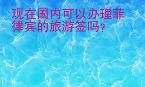 現(xiàn)在國內(nèi)可以辦理菲律賓的旅游簽嗎？
