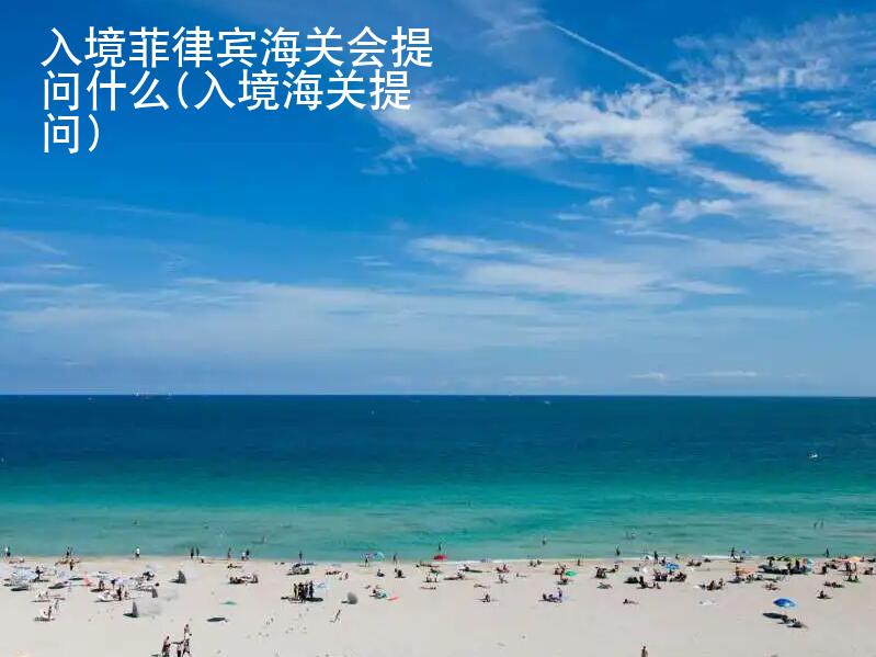 <strong>入境</strong>菲律賓海關(guān)會(huì)提問(wèn)什么(入境海關(guān)提問(wèn))
