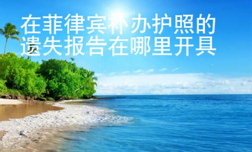 在菲律賓補(bǔ)辦<strong>護(hù)照</strong>的遺失報(bào)告在哪里開具