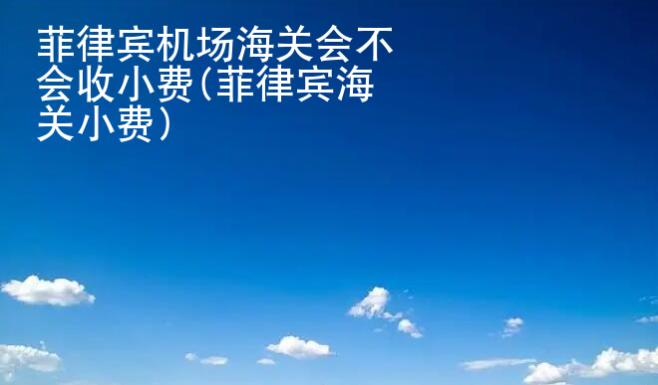 <strong>菲律賓</strong>機場海關會不會收小費(菲律賓海關小費)