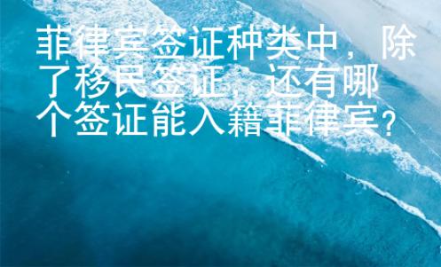 菲律賓簽證種類中，除了移民簽證，還有哪個簽證能入籍菲律賓？