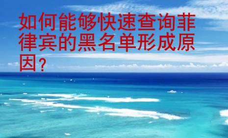 如何能夠快速查詢(xún)菲律賓的黑名單形成原因