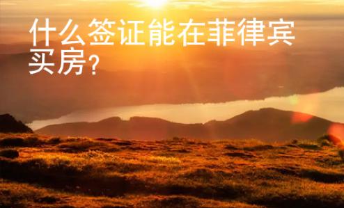 什么簽證能在菲律賓買房？
