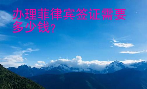 辦理菲律賓簽證需要多少錢？