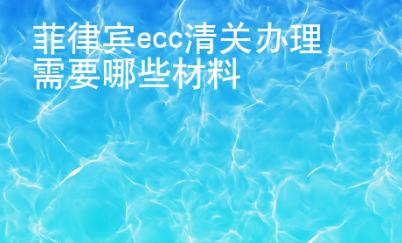 菲律賓ecc清關辦理需要哪些材料