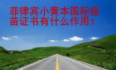 菲律賓小黃本國際疫苗證書有什么作用？